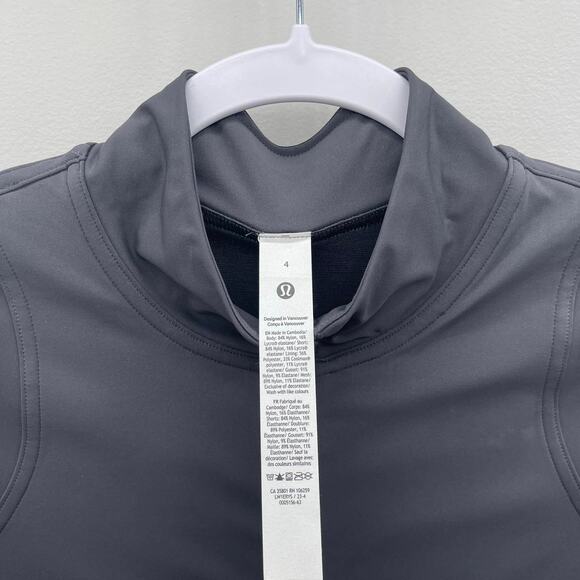 Lululemon Long-Sleeve Tennis Dress Romper Womens 4 Nulux Graphite Gray - Picture 9 of 10